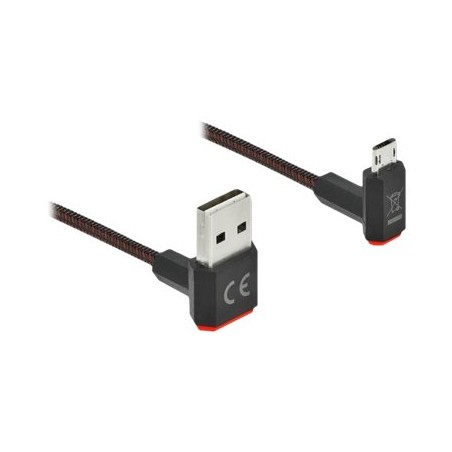 Delock Easy - Kabel USB - USB (M) zahnutý nahoru/dolů, reverzibilní do Micro USB typ B (M) zahnutý nahoru/dolů, reverzibilní
