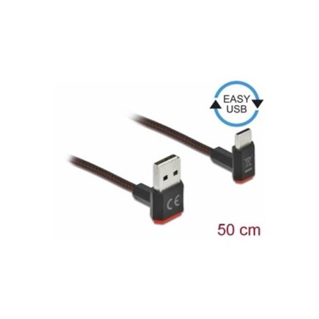 Delock Easy - USB kabel - USB (M) zahnutý nahoru/dolu, reverzibilní do 24 pin USB-C (M) zahnutý nahoru/dolu, reverzibilní - USB