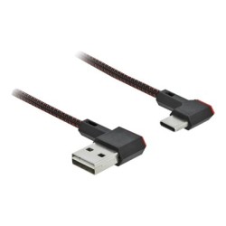 Delock Easy - USB kabel - USB (M) levý/pravý úhel, reverzibilní do 24 pin USB-C (M) levý/pravý úhel, reverzibilní - 1.5 m