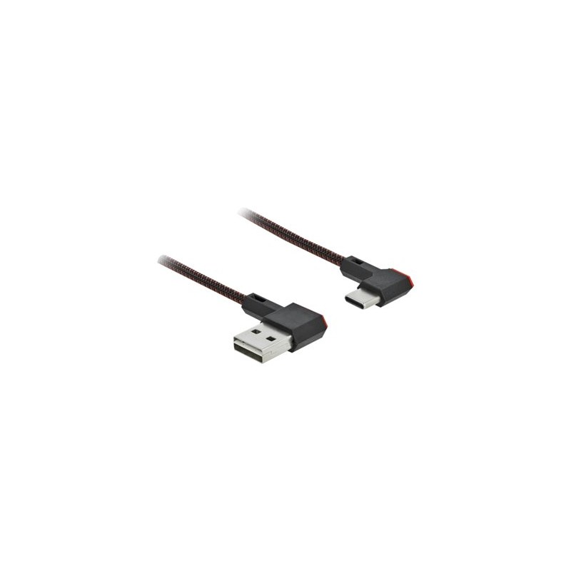 Delock Easy - USB kabel - USB (M) levý/pravý úhel, reverzibilní do 24 pin USB-C (M) levý/pravý úhel, reverzibilní - 1.5 m