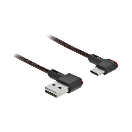Delock Easy - USB kabel - USB (M) levý/pravý úhel, reverzibilní do 24 pin USB-C (M) levý/pravý úhel, reverzibilní - 1.5 m