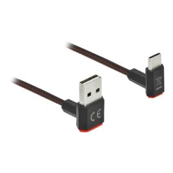Delock Easy - USB kabel - USB (M) zahnutý nahoru/dolů, reverzibilní do 24 pin USB-C (M) zahnutý nahoru/dolů, reverzibilní - 2 m