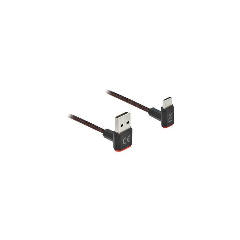 Delock Easy - USB kabel - USB (M) zahnutý nahoru/dolů, reverzibilní do 24 pin USB-C (M) zahnutý nahoru/dolů, reverzibilní - 2 m