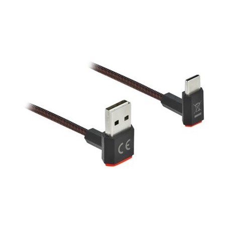 Delock Easy - USB kabel - USB (M) zahnutý nahoru/dolů, reverzibilní do 24 pin USB-C (M) zahnutý nahoru/dolů, reverzibilní - 2 m