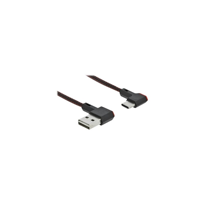 Delock Easy - USB kabel - USB (M) levý/pravý úhel, reverzibilní do 24 pin USB-C (M) levý/pravý úhel, reverzibilní - 20 cm
