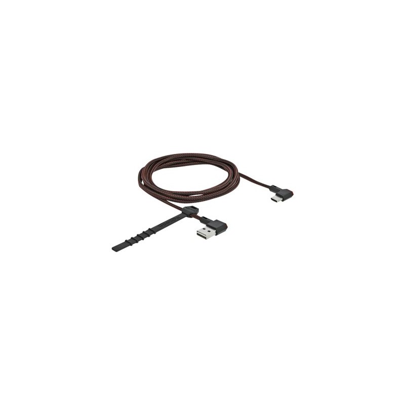 Delock Easy - USB kabel - USB (M) levý/pravý úhel, reverzibilní do 24 pin USB-C (M) levý/pravý úhel, reverzibilní - USB 2.0 - 2
