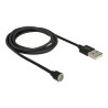 Delock Magnetic - Kabel USB - USB (M) - 5 V - 2.4 A - 1.1 m - černá