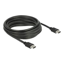Delock - HDMI kabel - HDMI s piny (male) do HDMI s piny (male) - 5 m - trojnásobně stíněný - černá - podpora Dolby DTS-HD