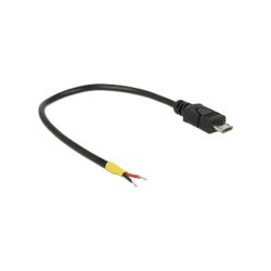 Delock - Elektrický kabel - obnažený drát do Micro USB typ B (M) - 5 V - 15 cm - černá