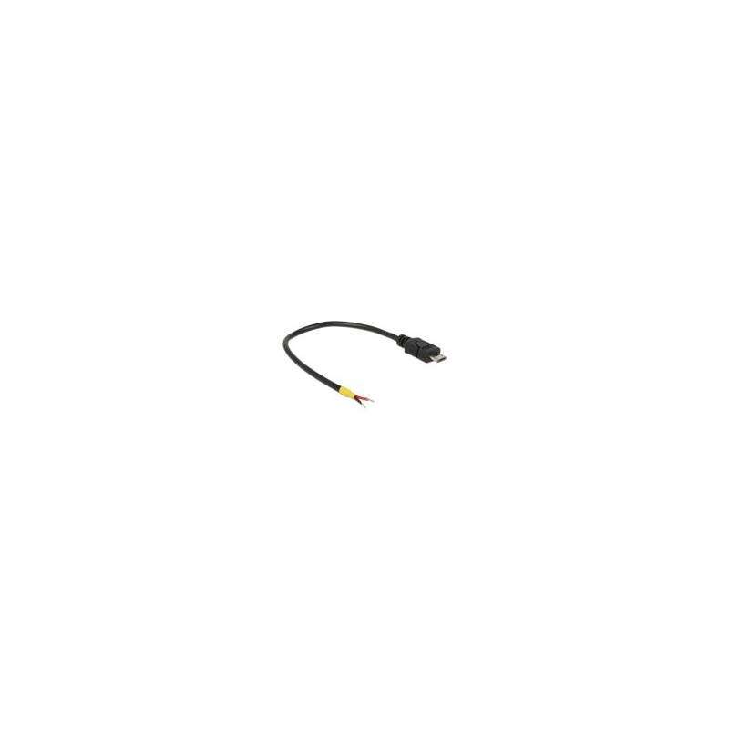 Delock - Elektrický kabel - obnažený drát do Micro USB typ B (M) - 5 V - 15 cm - černá