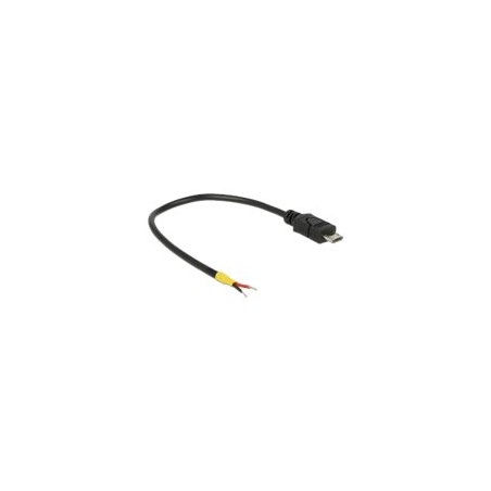 Delock - Elektrický kabel - obnažený drát do Micro USB typ B (M) - 5 V - 15 cm - černá