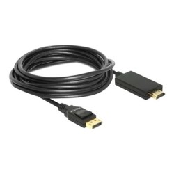 Delock - Kabel adaptéru - DisplayPort s piny (male) do HDMI s piny (male) - 5 m - trojnásobně stíněná kroucená dvoulinka