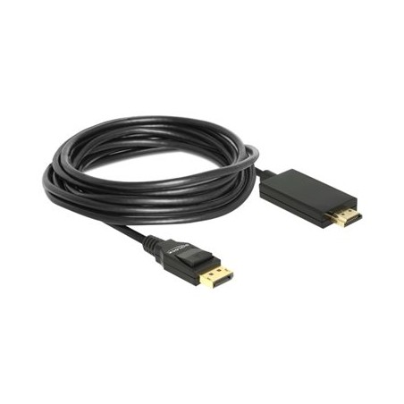 Delock - Kabel adaptéru - DisplayPort s piny (male) do HDMI s piny (male) - 5 m - trojnásobně stíněná kroucená dvoulinka