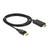 Delock - Kabel adaptéru - DisplayPort s piny (male) do HDMI s piny (male) - 2 m - trojnásobně stíněná kroucená dvoulinka