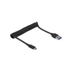 Delock USB 3.1 Gen 2 Coiled Cable Type-A male to Type-C male - Adaptér pro přímé připojení - USB 3.1 Gen 2 - USB-C 3.1 Gen 2 x