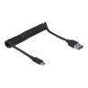 Delock USB 3.1 Gen 2 Coiled Cable Type-A male to Type-C male - Adaptér pro přímé připojení - USB 3.1 Gen 2 - USB-C 3.1 Gen 2 x