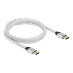Delock - Ultra High Speed - HDMI kabel - HDMI s piny (male) do HDMI s piny (male) - 2 m - trojnásobně stíněný - stříbrná