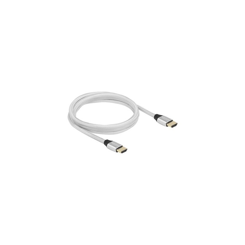 Delock - Ultra High Speed - HDMI kabel - HDMI s piny (male) do HDMI s piny (male) - 2 m - trojnásobně stíněný - stříbrná