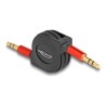 Delock - Audio kabel - stereo 3,5 mm s piny (male) do stereo 3,5 mm s piny (male) - 90 cm - cerná/cervená - vysunutelný