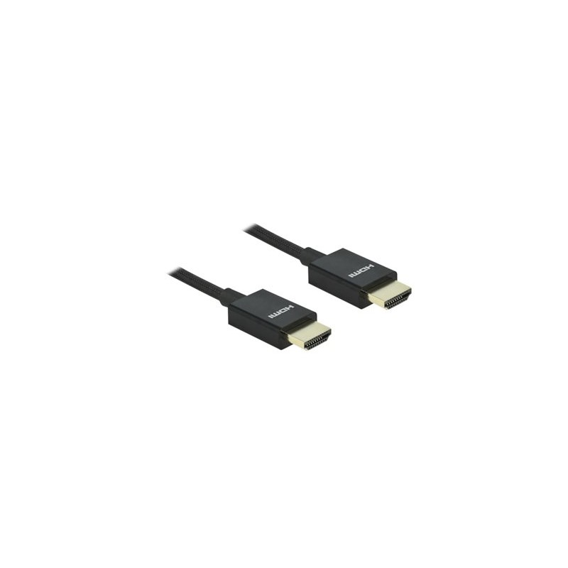 Delock - Ultra High Speed - HDMI kabel - HDMI s piny (male) do HDMI s piny (male) - 2 m - koaxiál - cerná - podpora 8K