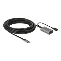 Delock - Prodlužovací šňůra USB - 24 pin USB-C (M) do power DC jack, USB typ A (F) - USB 3.1 Gen 1 - 5 m - šedá, černá