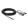 Delock - Prodlužovací šňůra USB - 24 pin USB-C (M) do power DC jack, USB typ A (F) - USB 3.1 Gen 1 - 5 m - šedá, černá