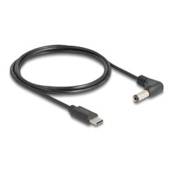 Delock - Elektrický kabel - USB-C (pouze napájení) (M) do DC jack 5,5 x 2,1 mm (M) pravoúhlý - 5 V - 1 A - 1.5 m - cerná