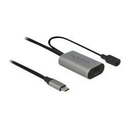 Delock - Prodlužovací USB kabel - USB-C (M) do power DC jack, USB-C (F) - USB 3.1 Gen 1 - 5 m - šedá, černá