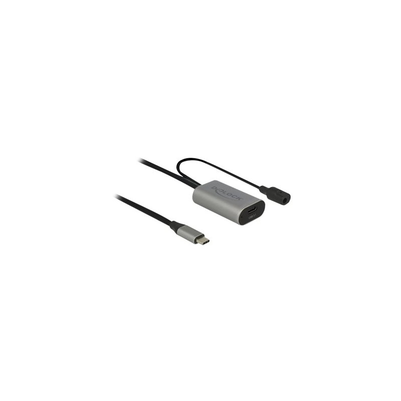 Delock - Prodlužovací USB kabel - USB-C (M) do power DC jack, USB-C (F) - USB 3.1 Gen 1 - 5 m - šedá, černá