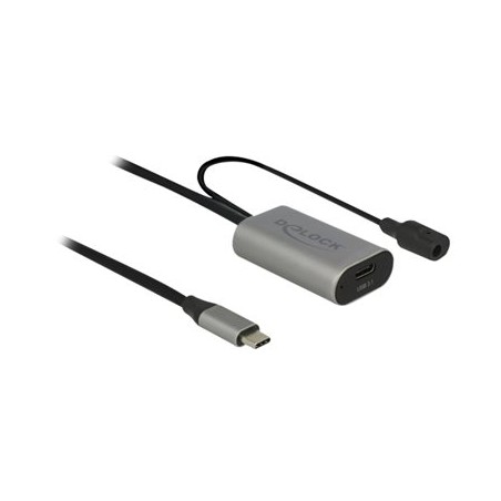 Delock - Prodlužovací USB kabel - USB-C (M) do power DC jack, USB-C (F) - USB 3.1 Gen 1 - 5 m - šedá, černá
