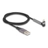 Delock - Kabel Lightning - USB s piny (male) rovné do Lightning s piny (male) zkosený, stojánek - 1.5 m - cerná/šedá - nabíjení