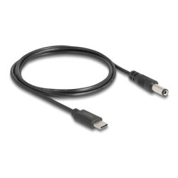 Delock - Elektrický kabel - 24 pin USB-C (M) do DC jack 5,5 x 2,1 mm (M) - 5 V - 1.5 A - 1 m - cerná