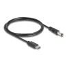 Delock - Elektrický kabel - 24 pin USB-C (M) do DC jack 5,5 x 2,1 mm (M) - 5 V - 1.5 A - 1 m - cerná