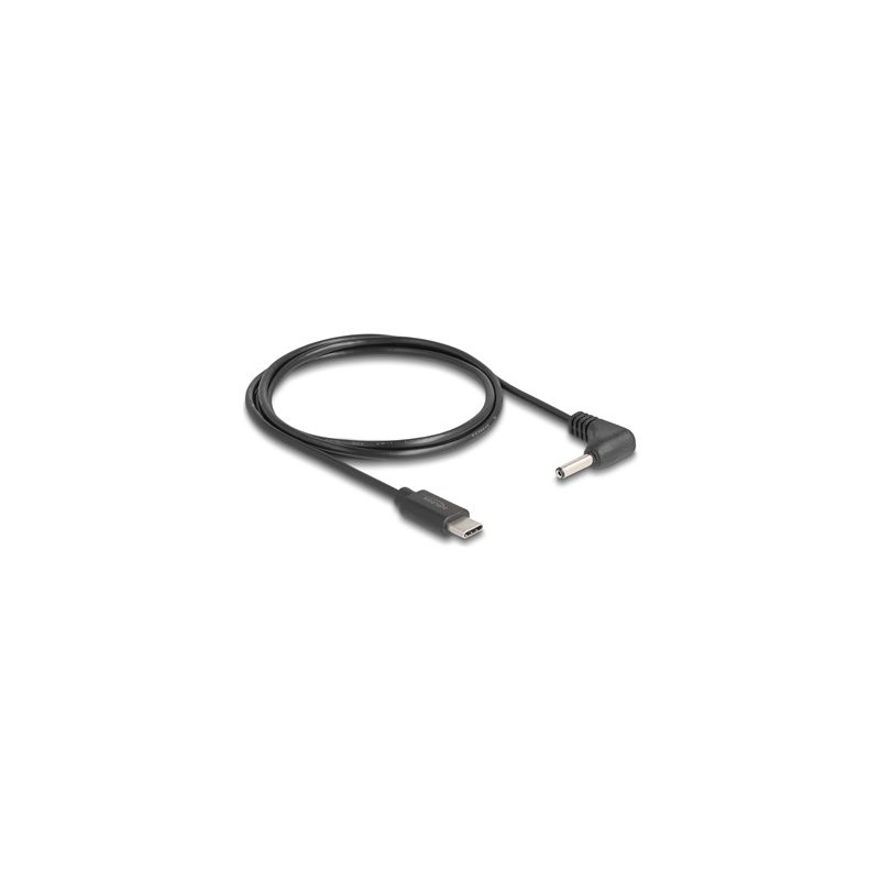 Delock - Elektrický kabel - 24 pin USB-C (M) do DC jack 3,5 x 1,35 mm (M) pravoúhlý - 5 V - 1 A - 1.5 m - cerná