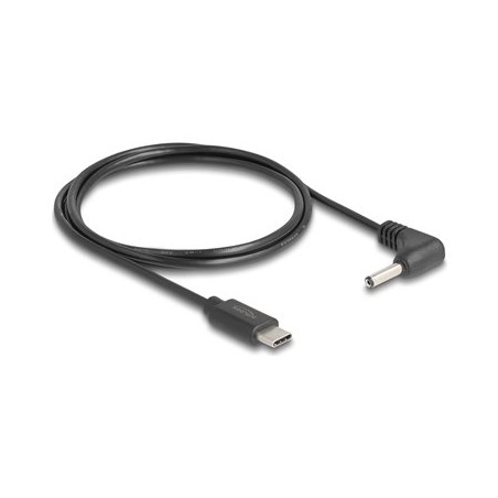 Delock - Elektrický kabel - 24 pin USB-C (M) do DC jack 3,5 x 1,35 mm (M) pravoúhlý - 5 V - 1 A - 1.5 m - cerná