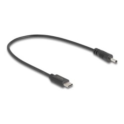 Delock - Elektrický kabel - 24 pin USB-C (M) do DC jack 3,0 x 1,1 mm (M) - 5 V - 27 cm - cerná