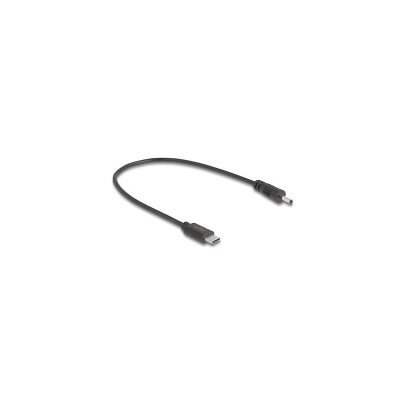 Delock - Elektrický kabel - 24 pin USB-C (M) do DC jack 3,0 x 1,1 mm (M) - 5 V - 27 cm - cerná