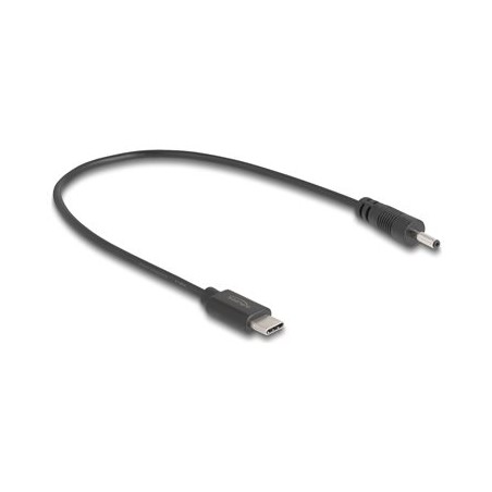 Delock - Elektrický kabel - 24 pin USB-C (M) do DC jack 3,0 x 1,1 mm (M) - 5 V - 27 cm - cerná