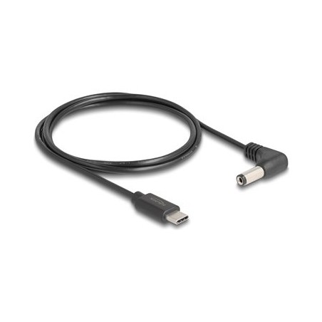 Delock - Elektrický kabel - 24 pin USB-C (M) do DC jack 5,5 x 2,1 mm (M) pravoúhlý - 5 V - 1 A - 1.5 m - cerná