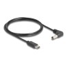 Delock - Elektrický kabel - 24 pin USB-C (M) do DC jack 5,5 x 2,1 mm (M) pravoúhlý - 5 V - 1 A - 1.5 m - cerná