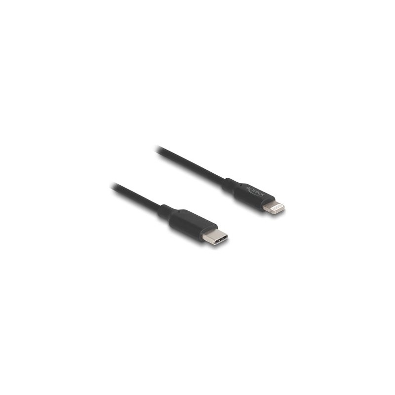 Delock - Kabel Lightning - 24 pin USB-C s piny (male) do Lightning s piny (male) - 1 m - Certifikace MFI - cerná - up to 480