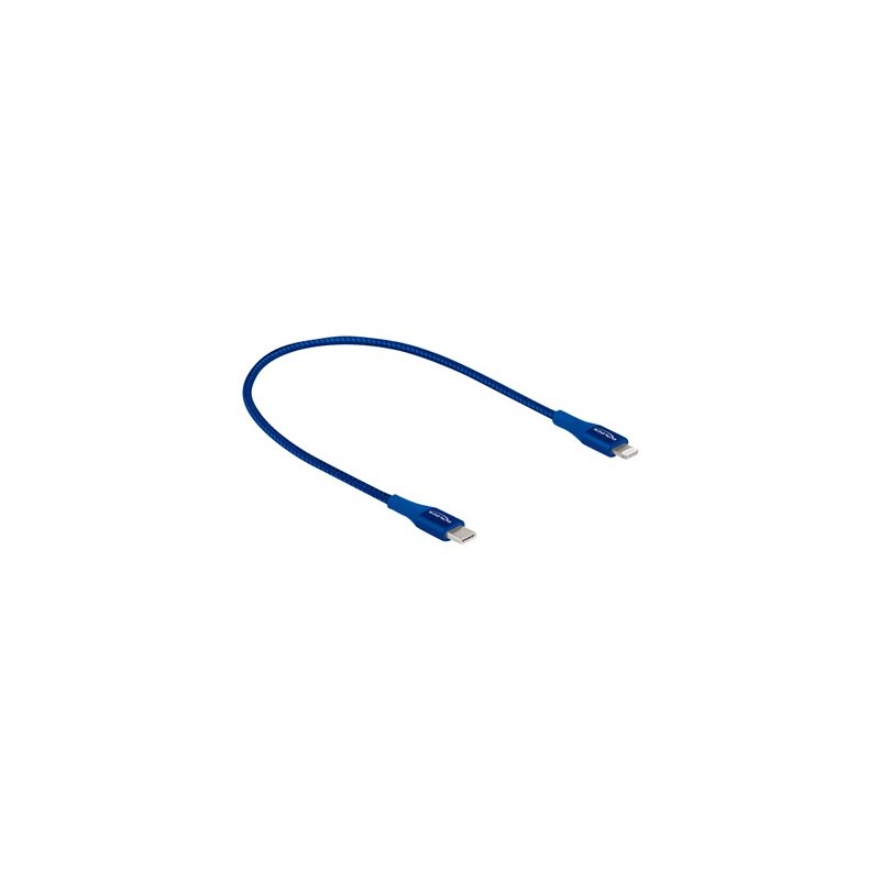 Delock - Kabel Lightning - 24 pin USB-C s piny (male) do Lightning s piny (male) - 50 cm - modrá