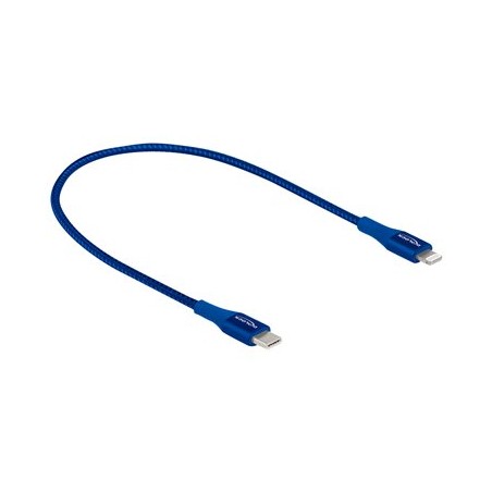 Delock - Kabel Lightning - 24 pin USB-C s piny (male) do Lightning s piny (male) - 50 cm - modrá
