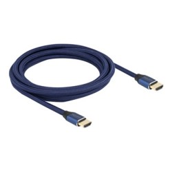Delock - Ultra High Speed - HDMI kabel - HDMI s piny (male) do HDMI s piny (male) - 3 m - trojnásobně stíněný - modrá