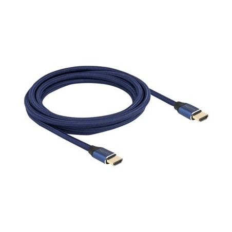 Delock - Ultra High Speed - HDMI kabel - HDMI s piny (male) do HDMI s piny (male) - 3 m - trojnásobně stíněný - modrá
