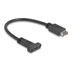 Delock - USB interní kabel - 24 pin USB-C (F) montáž na panel do 20 pin Key A (F) - 5 V - 1.5 A - 25 cm - rychlost prenosu dat