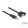 Delock - Prodlužovací šňůra USB - USB (M) do USB (F) montáž na panel - USB 2.0 - 50 cm - černá