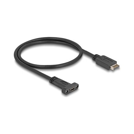 Delock - Kabel USB adaptéru - 20 pinový USB Typ E (M) Klíc A do 24 pin USB-C (F) montáž na panel - 5 V - 1.5 A - 50 cm