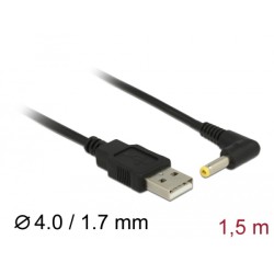 Delock - USB / napájecí kabel - USB (M) do DC jack 4,0 x 1,7 mm (M) pravoúhlý - 5 V - 1.5 m