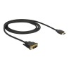 Delock - Kabel adaptéru - jeden spoj - DVI-D s piny (male) do HDMI s piny (male) - 1 m - trojnásobně stíněný - černá - křídlové